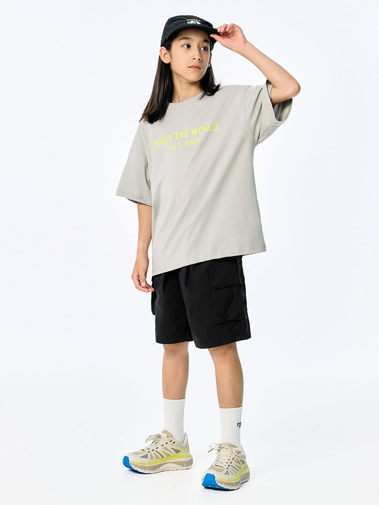 Children's Summer Retro Boys Style Thin Overalls Shorts Medium Big Children's Pants