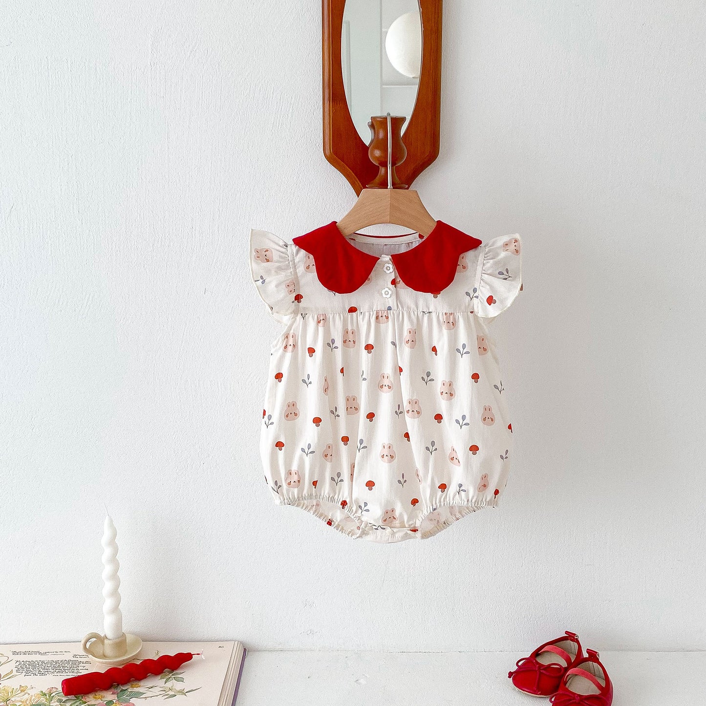 Babies Summer Princess Rompers Butterfly Collar Thin Jumpsuit, Climbing Suit