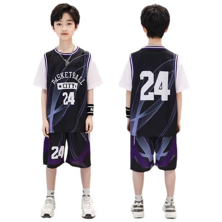 Children's Kobe Basketball Wear Summer T-shirt Jersey Medium Large Sports Fake Children's Suit