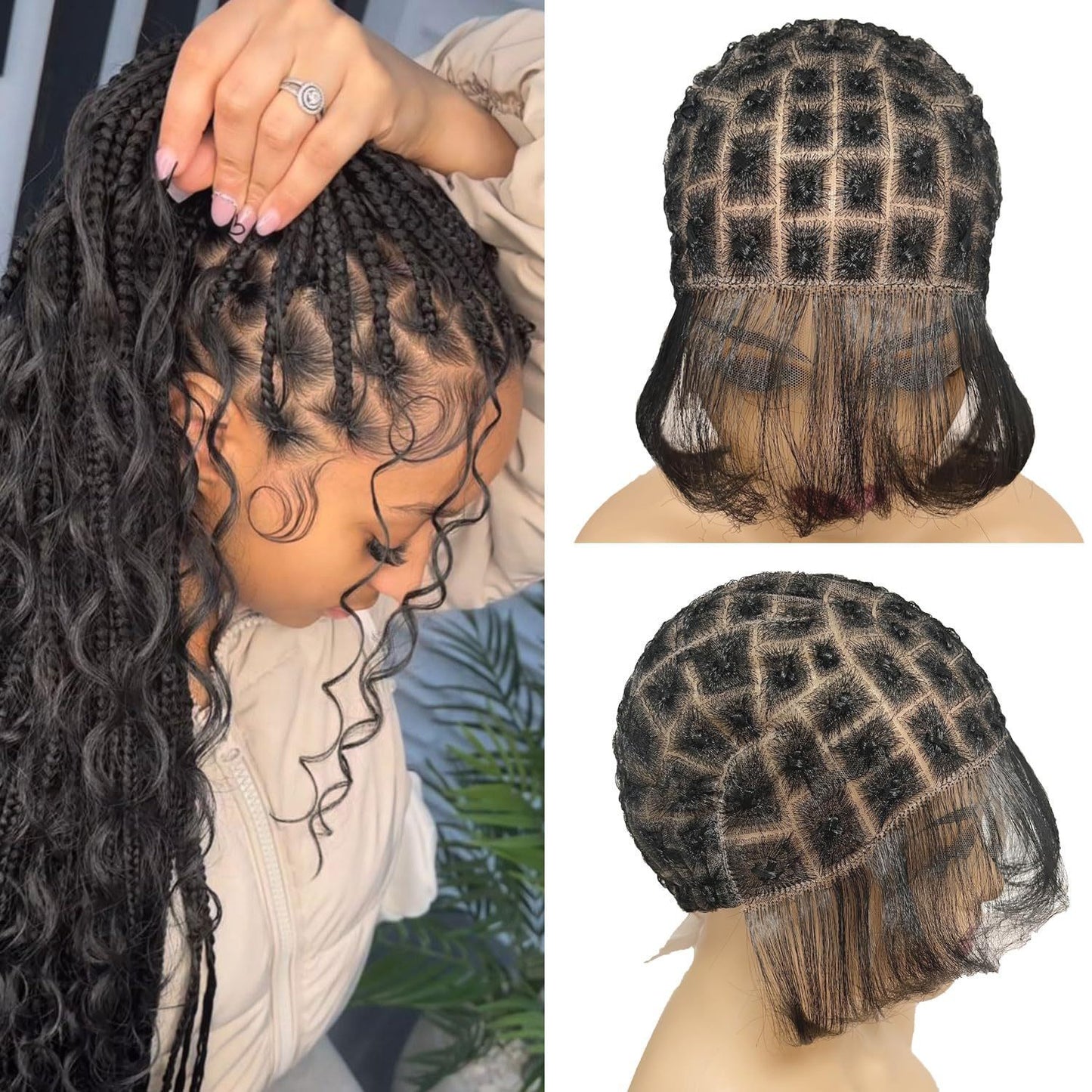 Lace Mesh Cap Full Crocheted Chemical Fiber Other Wig