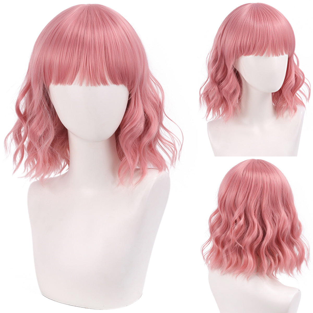 Versatile Comfortable Fringe Festival Water Ripple Wig Short Curly Hair