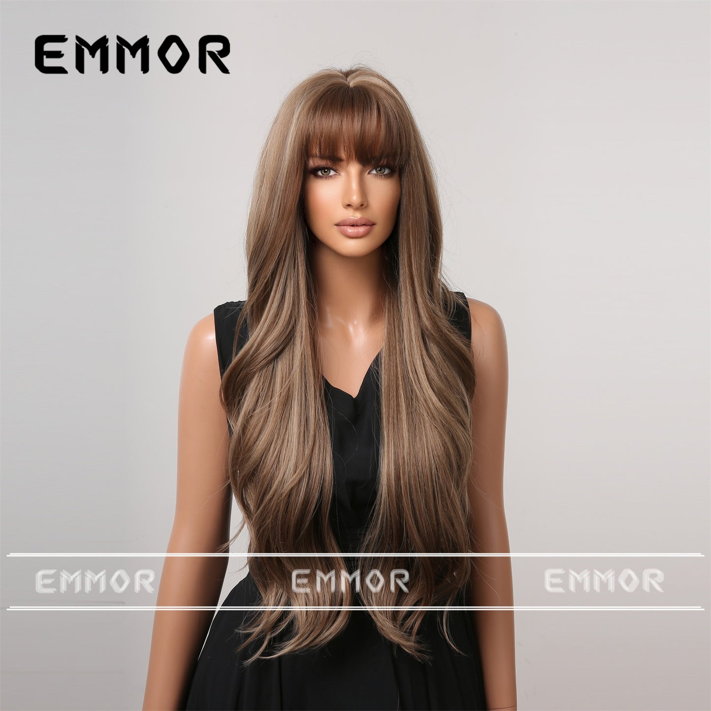 Big Wave Curly Hair Gradient Brown Wig Long Curls