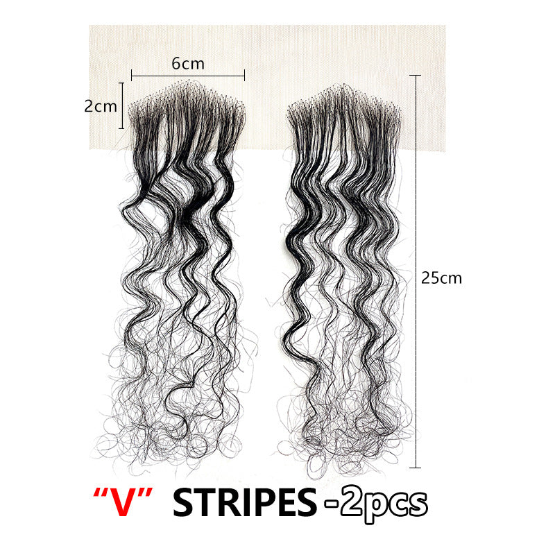 Fake Sideburns Fashion Stickers Real Human Wig Bangs