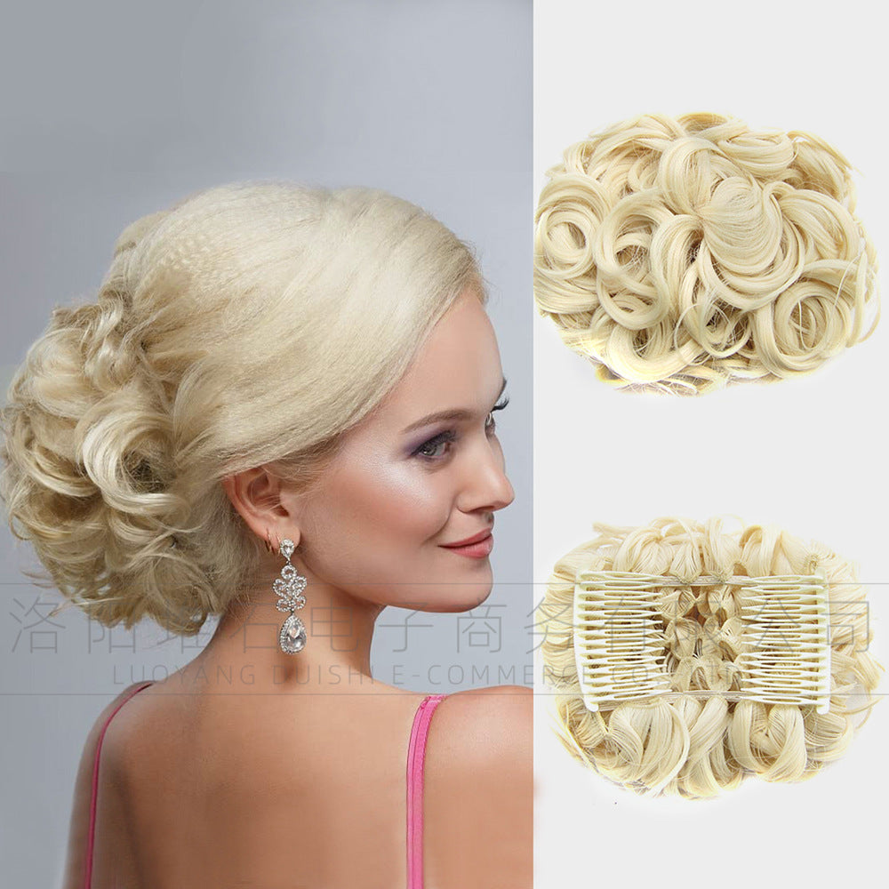 Women's Synthetic Hair Bag Comb Curly Multicolor Elastic Wig Ponytail