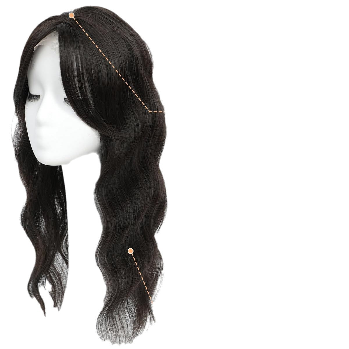 Women's Hand-woven Lace Hairpiece Big Wave Curly Chemical Fiber Wig Long Curls