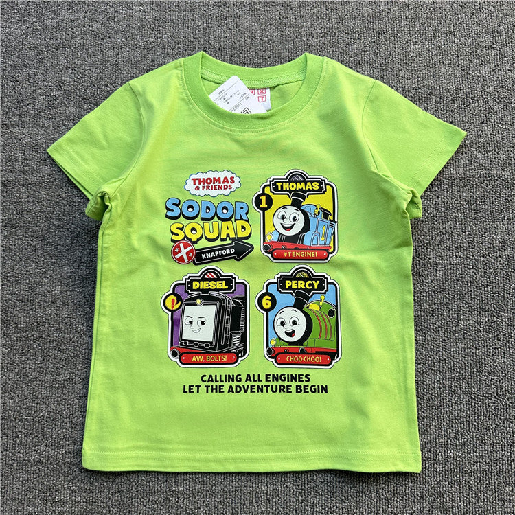 Children's Cartoon Thomas Game Pack Series Summer Short Sleeve Can Children's T-shirt