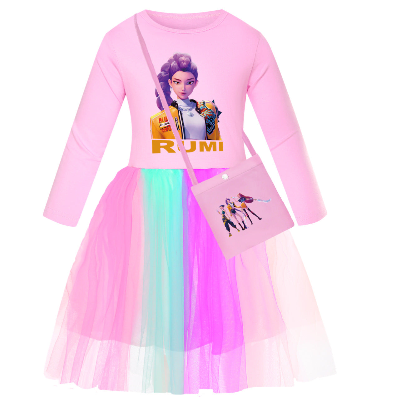 Star Rainbow Lace Summer Big Swing Children's Dress