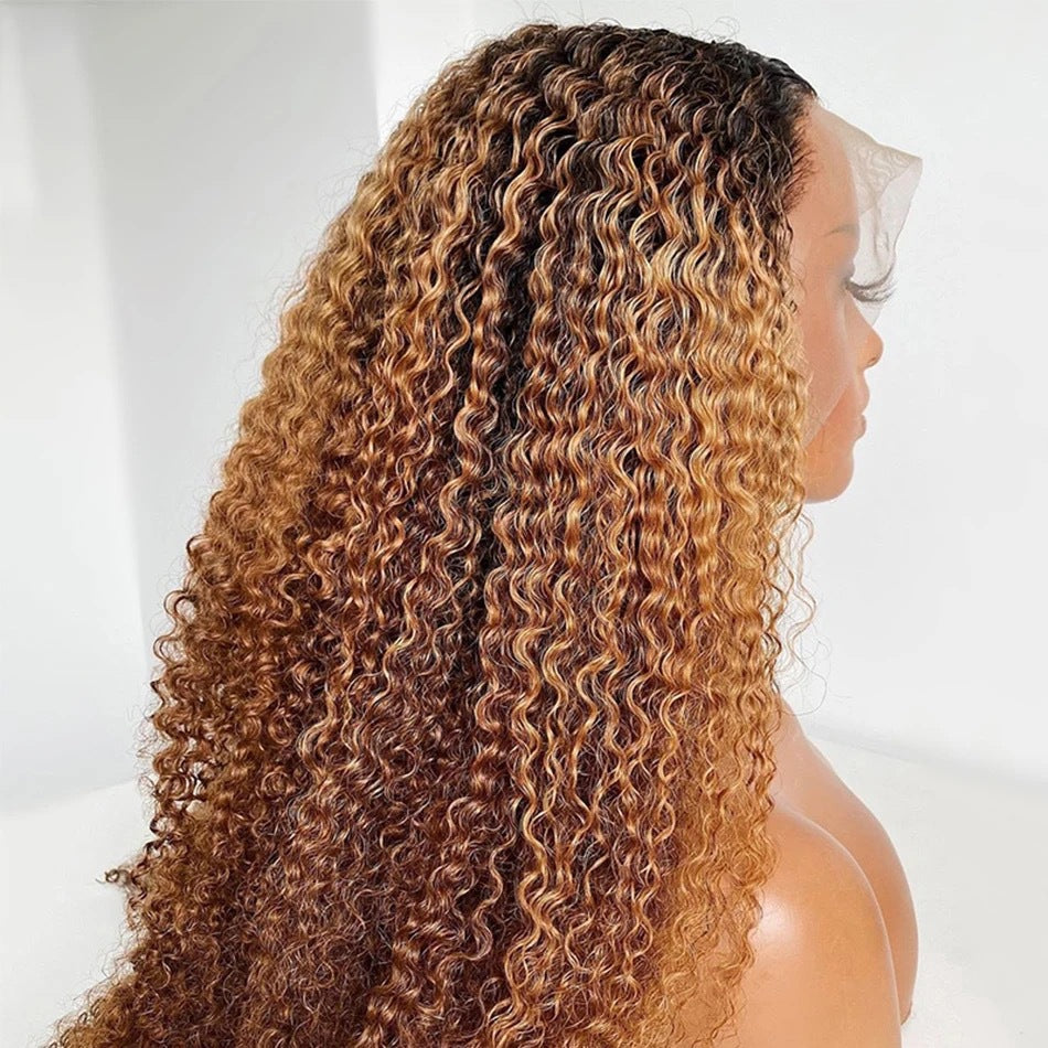 Trendy Front Lace Curly Hair Mixed Wig Long Curls