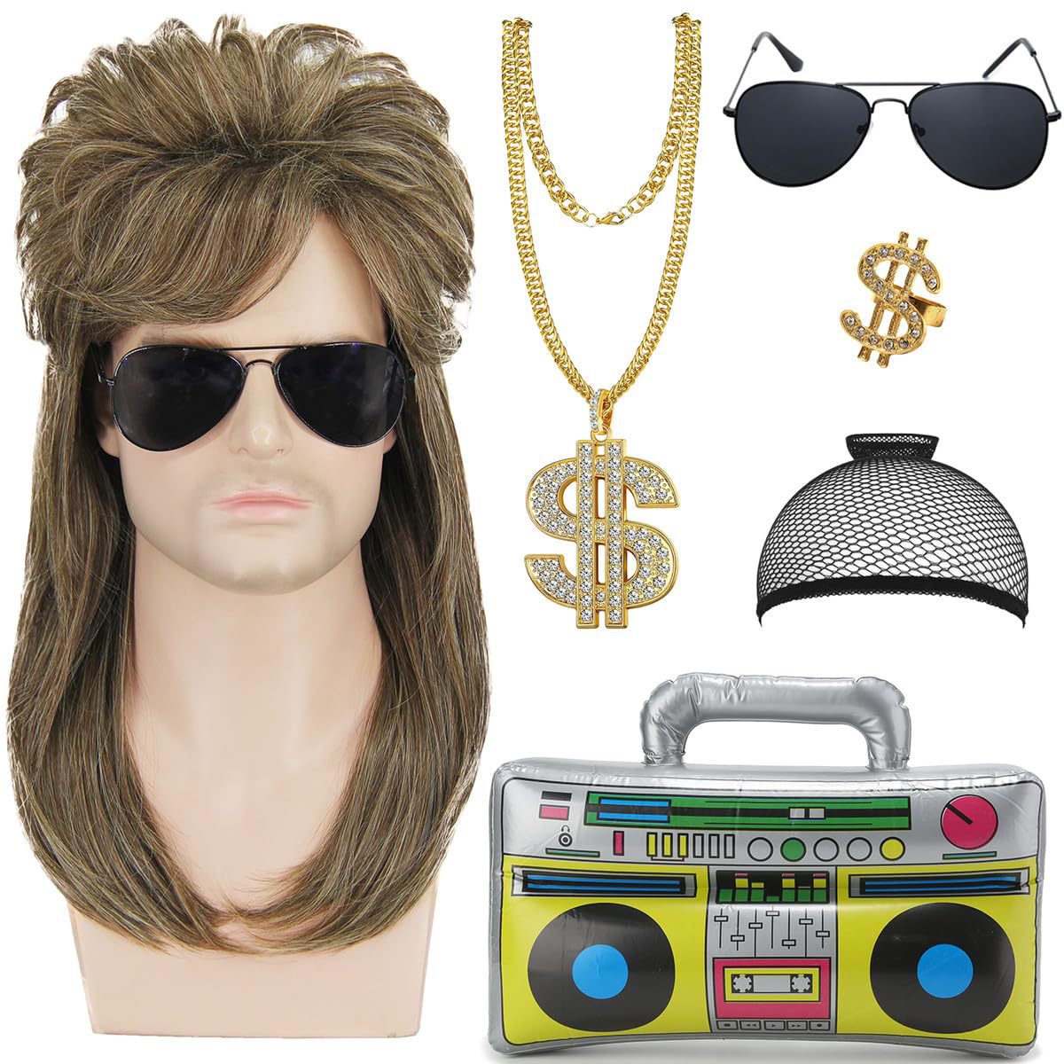 Women's & Men's Sun Protection Rocker Punk Rock Hip Wig Long Curls
