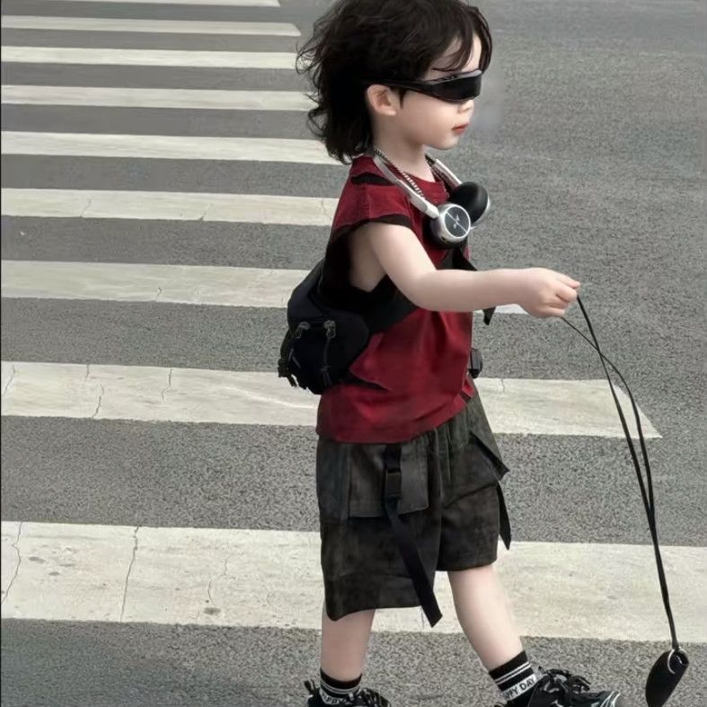 Children's Boy Summer Wear Vest Korean Style Handsome Children's Suit