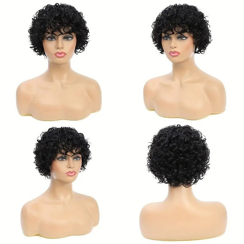 Front Lace African Fashion Fluffy Wigs Wig Short Curly Hair