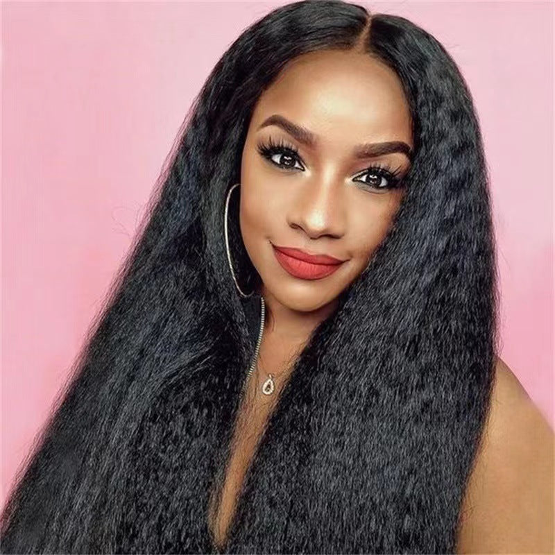 Women's Fluffy Medium Pressure Pit Fiber Synthetic Wig Long Curls