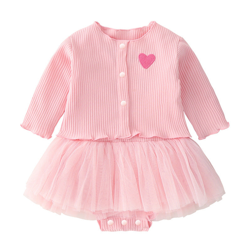 Children's Clothes For Babies Long-sleeved Cardigan Bodysuit Children's Dress