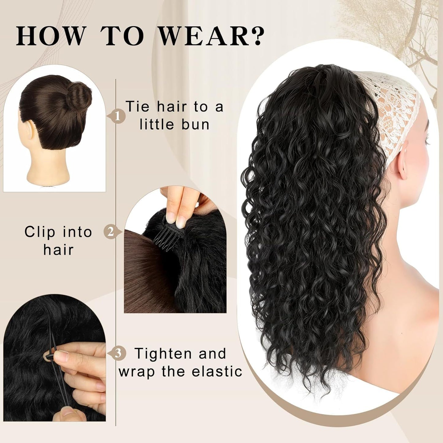 Chemical Fiber Solid Color Two Colors Small Wig Ponytail