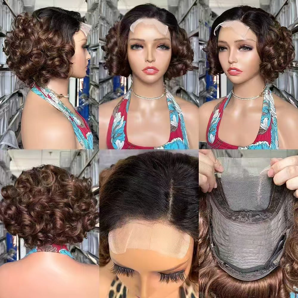 Lace Double Drawn Loose Wave Human Real Hair Wig