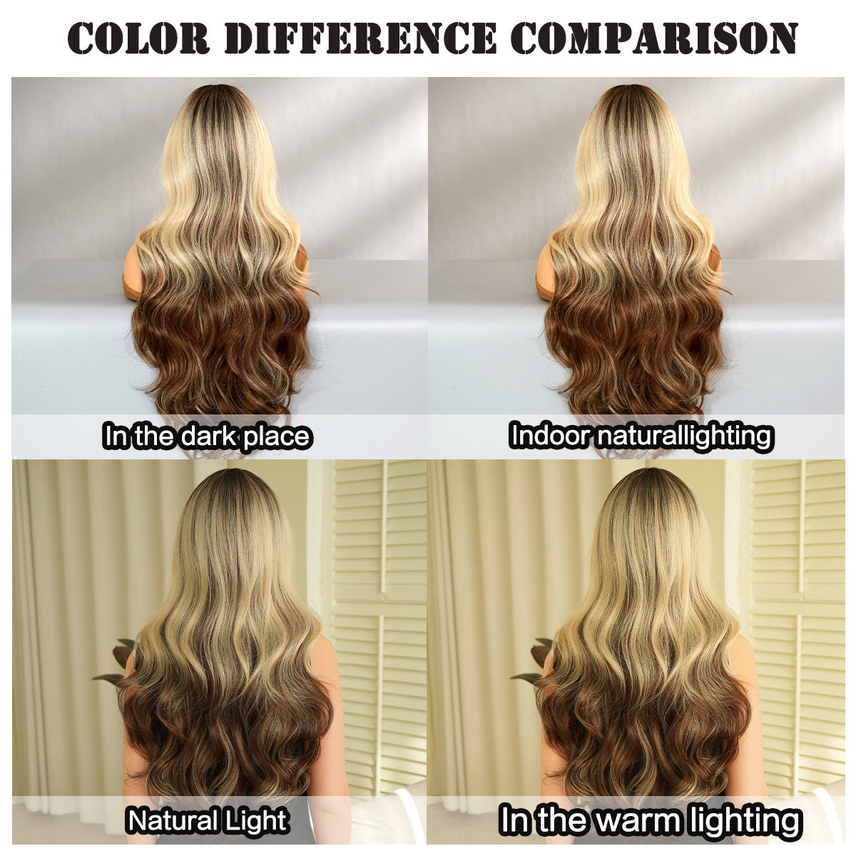 Gradient Color Wave Super Curly Hair Straight Bangs Fluffy Chemical Wig Long Curls