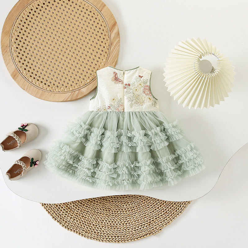 Summer Sweet Little Flower Vest Princess Children's Dress
