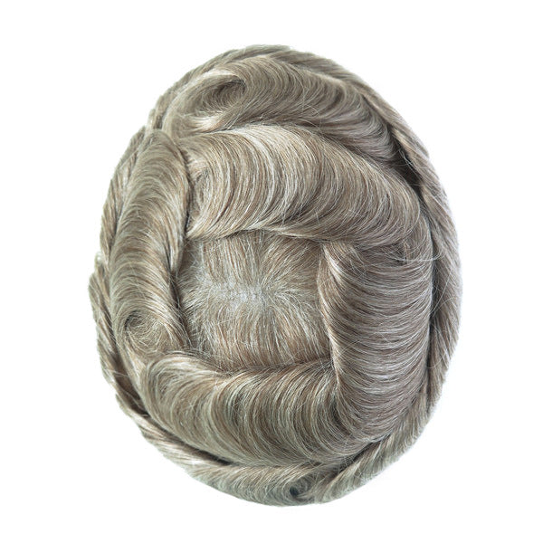 Men's Leather Hand Crochet V Needle Hairpiece Men's Wig