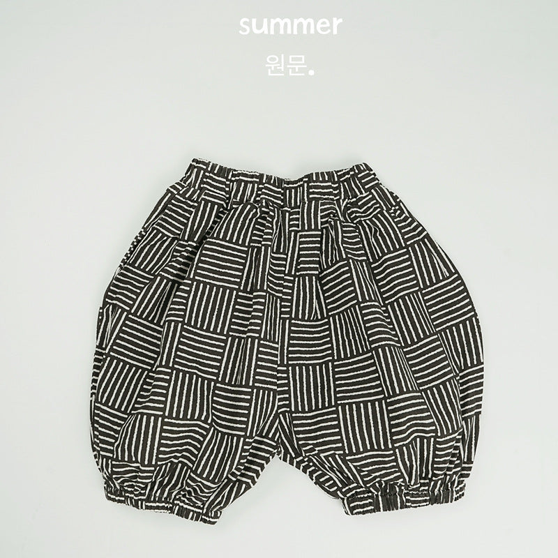 Women's & Men's Shorts Lightweight Printed Pumpkin Retro Pure Cotton Bloomers Summer Children's Pants