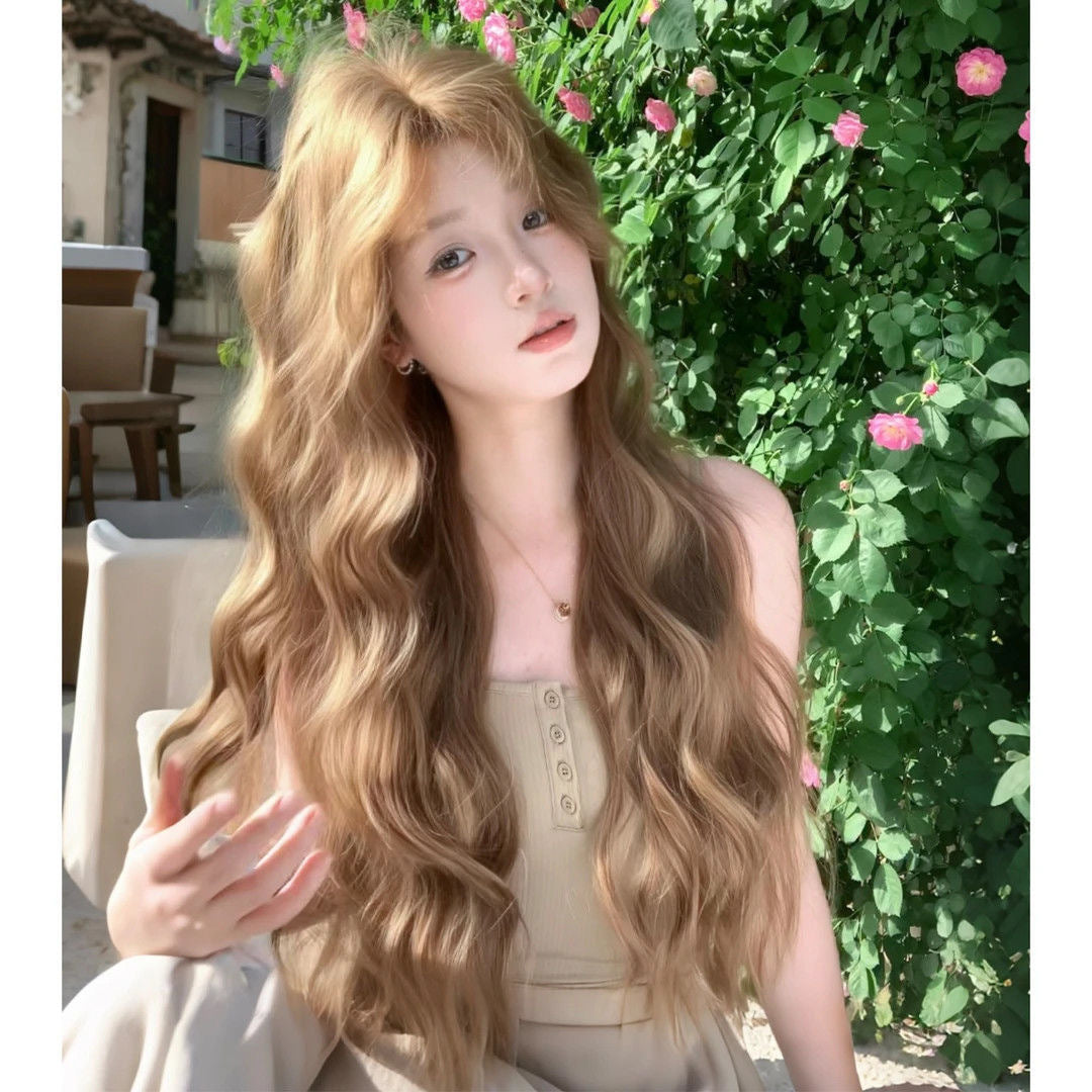 Women's Mid-length Lazy Curly Egg Roll Natural Simulation Water Ripple Head Wig Long Curls