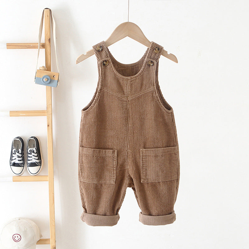 Children's Clothing Korean Trendy Suspender Year-old Corduroy Children's Pants