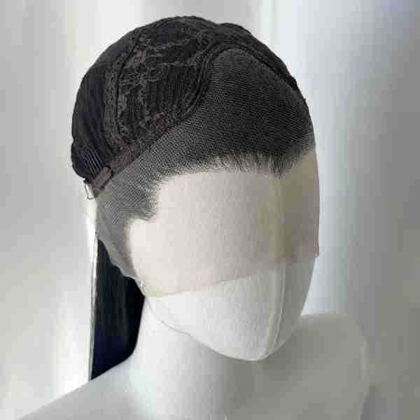 Men's Three-pointed Head Cover Embryo Forehead Lace Hand Long Straight Wig