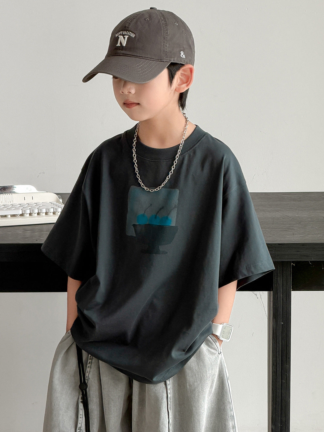 Summer Wear Loose Top Boy Half Sleeve Children's T-shirt