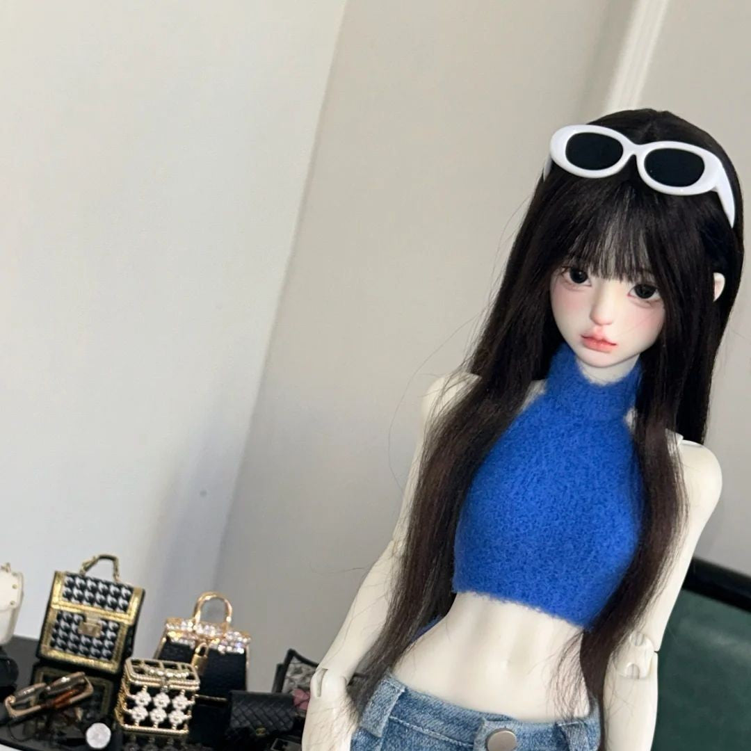 Points Straight Bangs Long Black Hair Good-looking Cos Wig