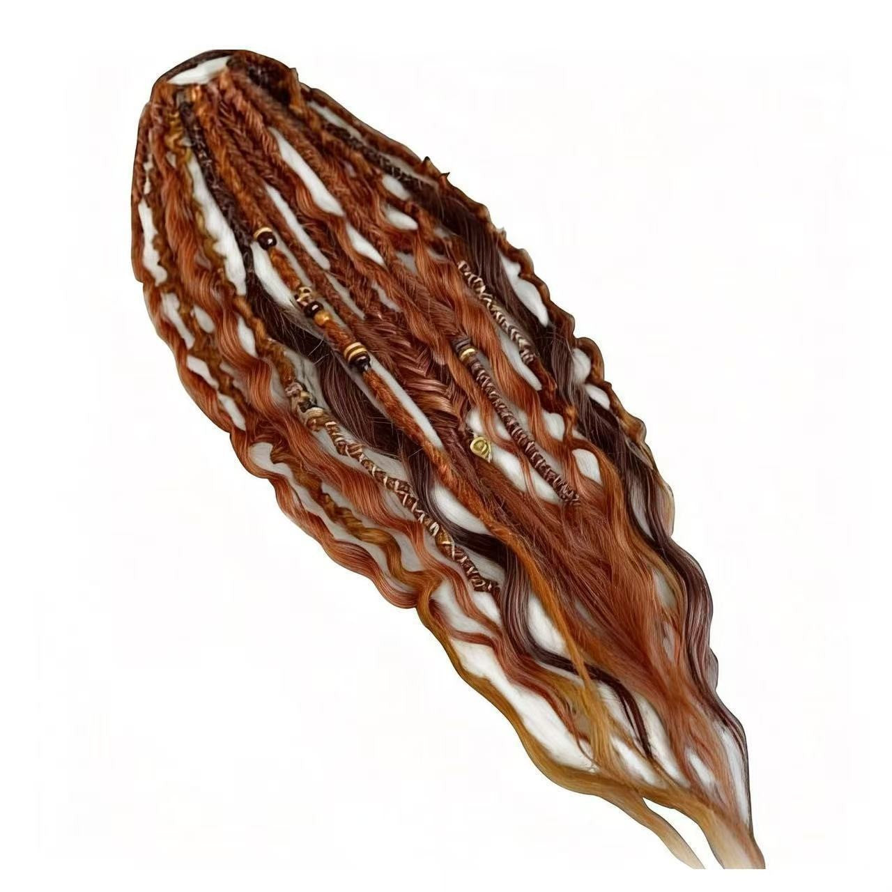 Braided Hair Extension Piece Inch Bohemian Length Braid Hand Synthetic Wig Ponytail