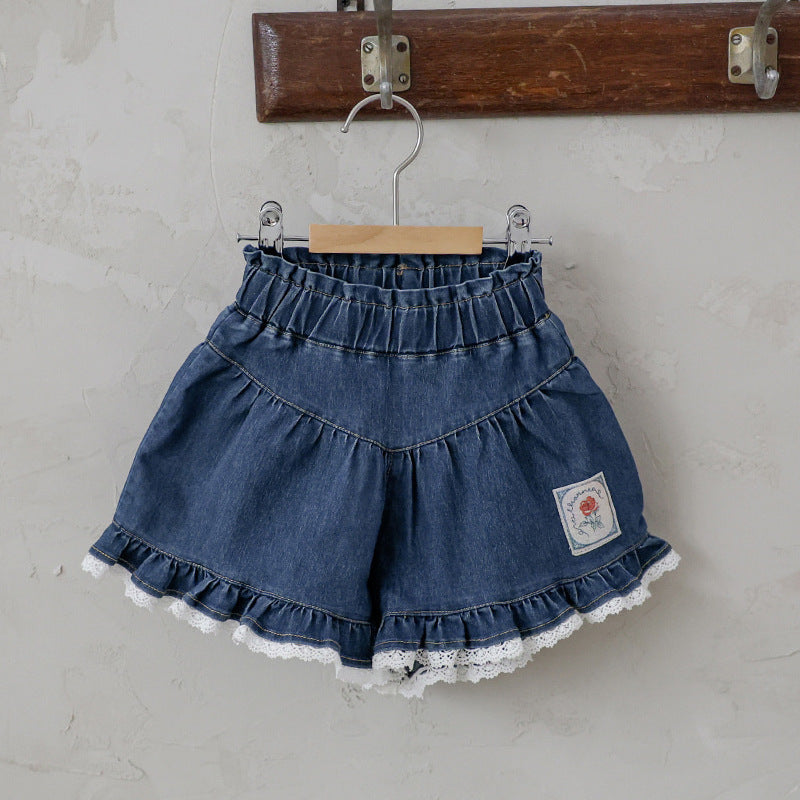Strawberry Shan Western Style Lace Printing Children's Pants