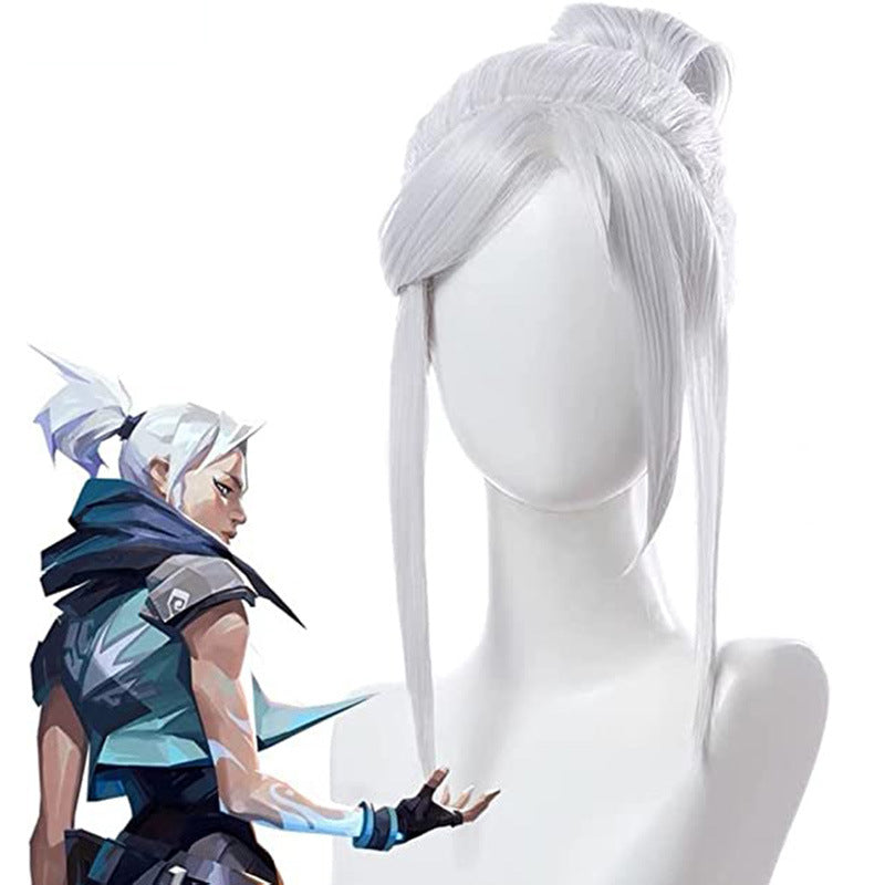 Dauntless Contract Sier White Ponytail Short Cos Wig