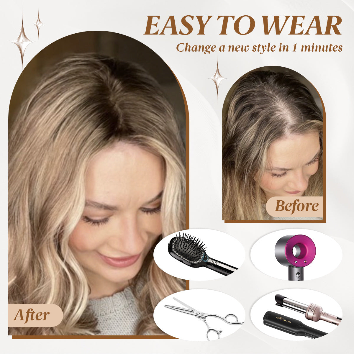 Women's Lace Screen Top Hairpiece Additional Hair Other Wig