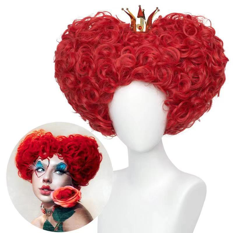 Queen Of Red Peach Alice In Wonderland Anime Halloween Cos Wig