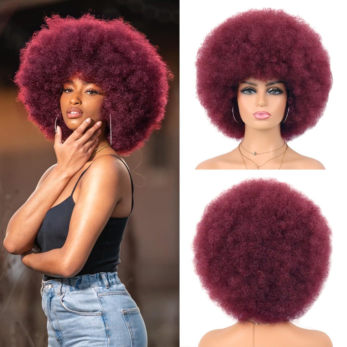 Women's African Head Cover Fluffy Small Volume Other Wig
