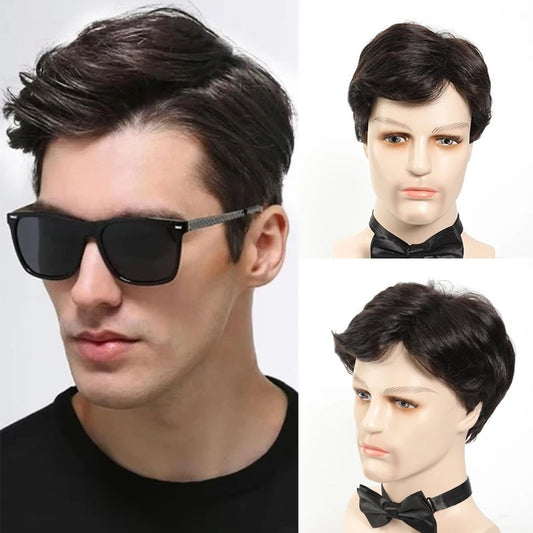 Men's Short Curly Fluffy Natural Mechanism Chemical Other Wig