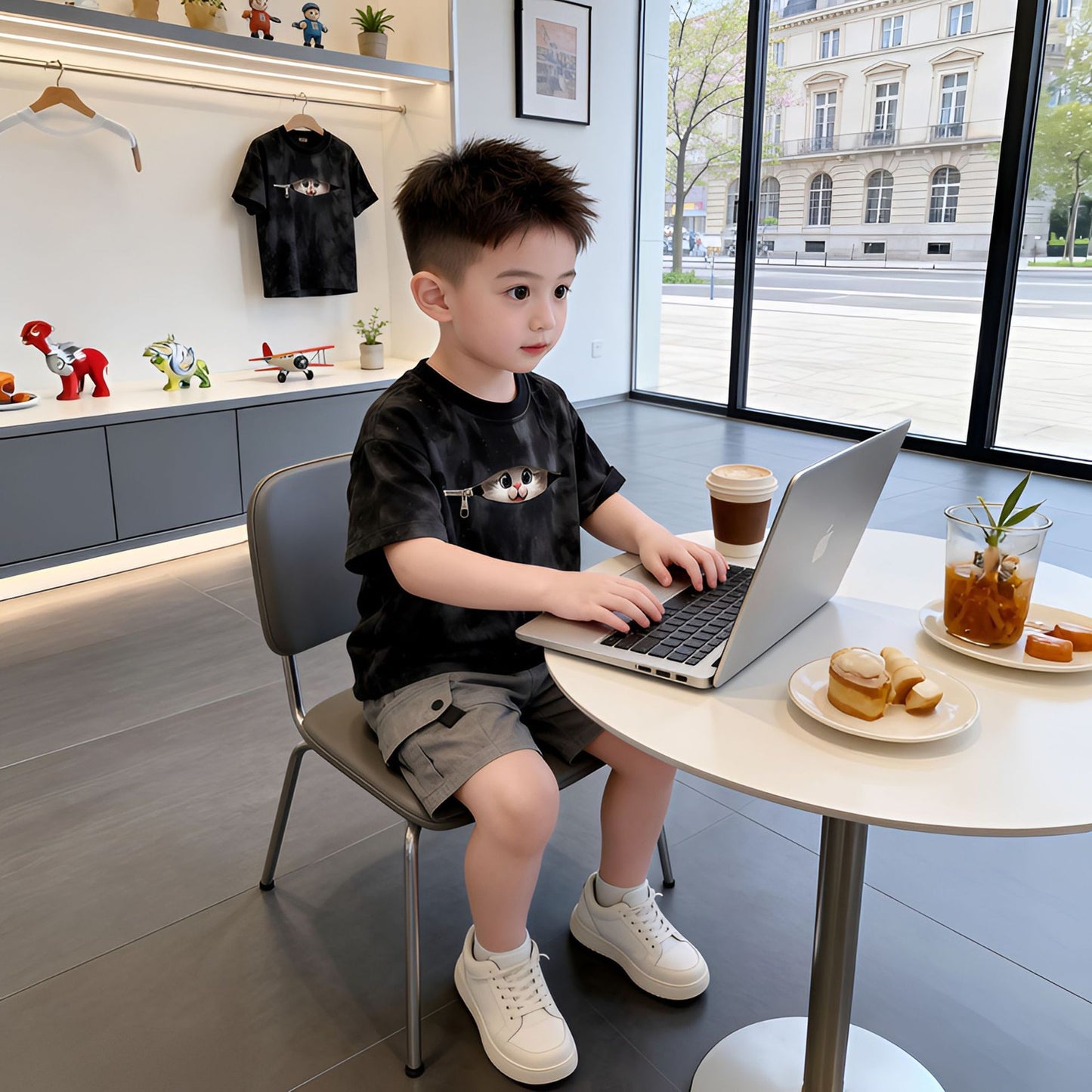 Children's Summer Handsome Fashionable Boy Short-sleeved Clothes Korean Style Small Children's Suit