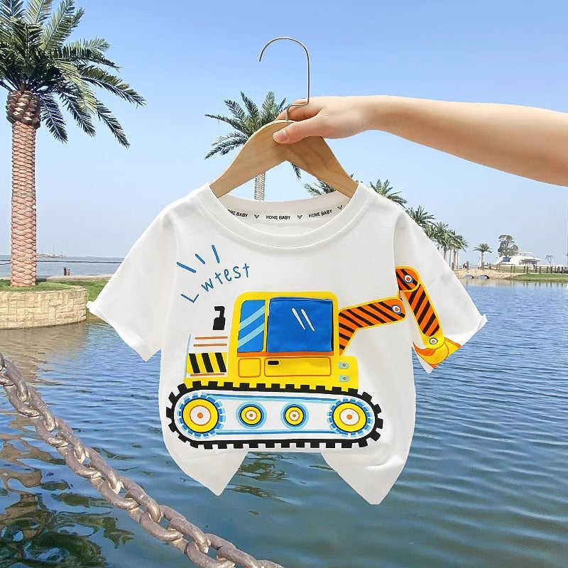 Children's Summer Short-sleeved Fashion Gradient Half-sleeve Wear Handsome Cool Children's T-shirt