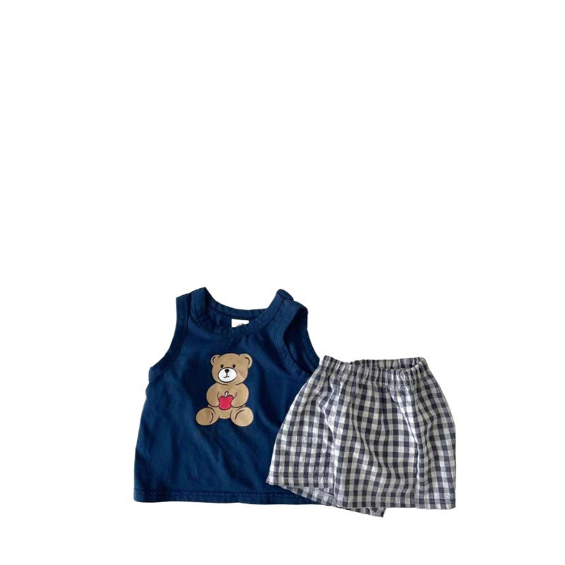 Children's Korean Style Summer Thin Cotton Loose Children's Suit