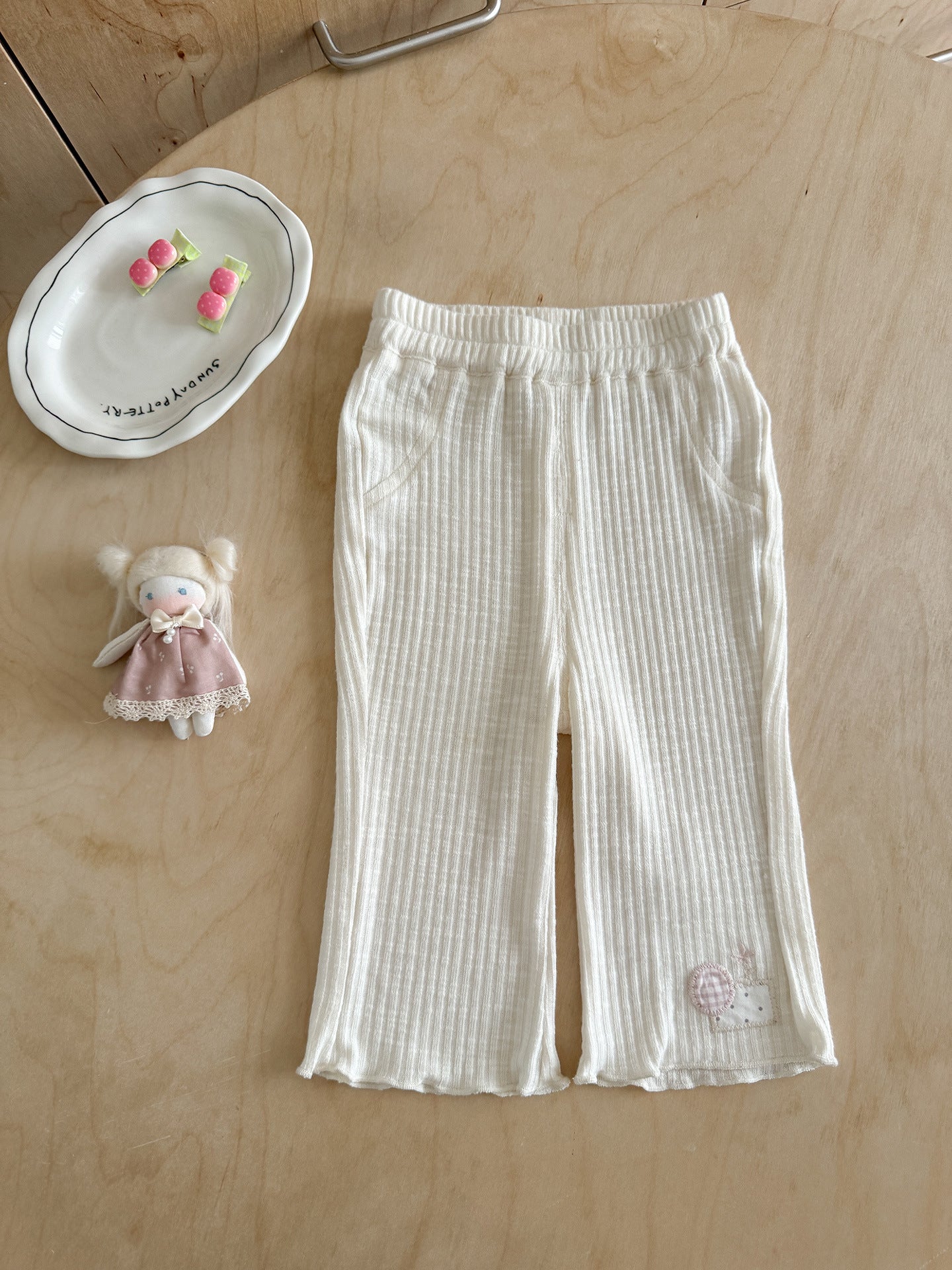 Trousers Lightweight Breathable Stretch Sunken Stripe Leggings Children's Pants