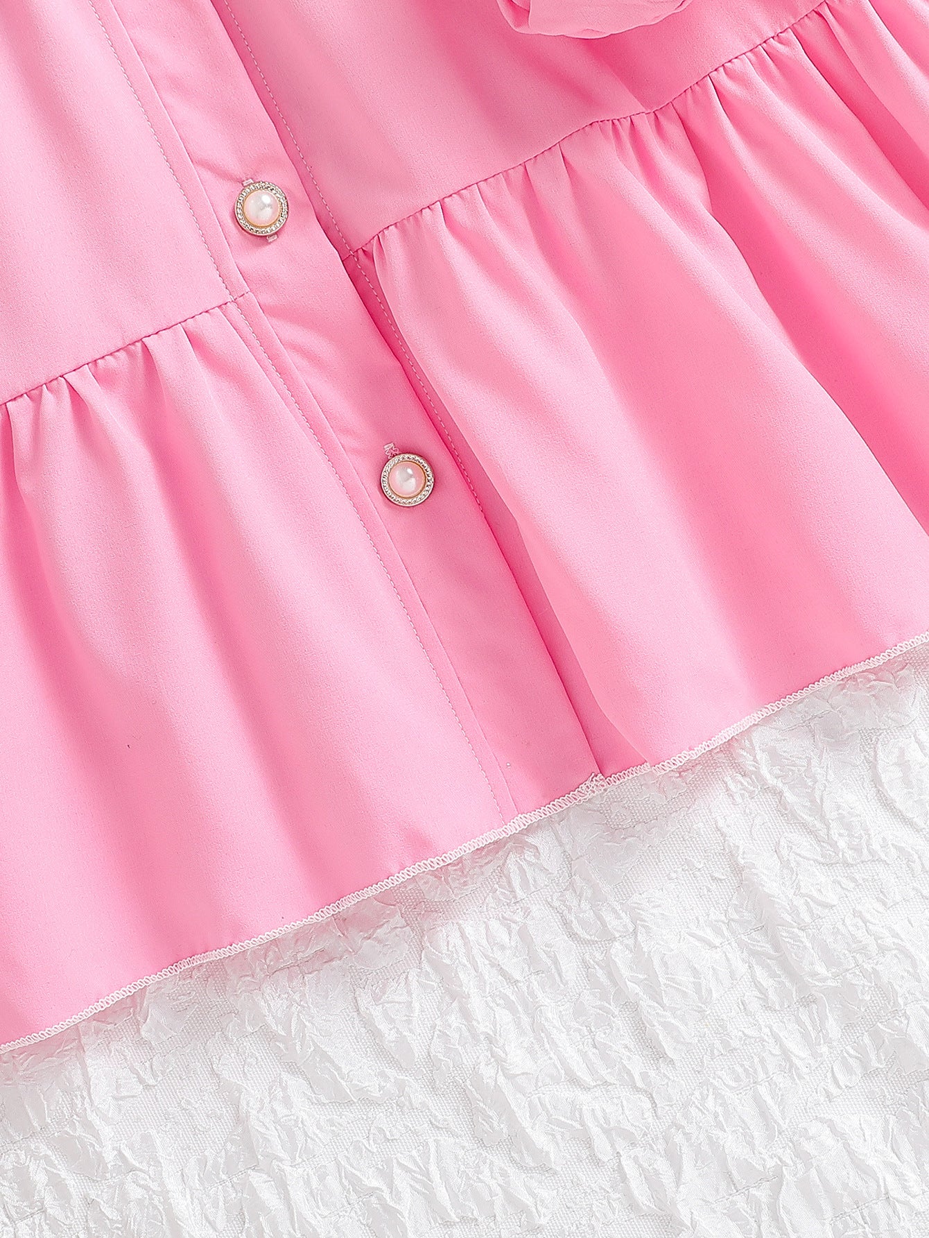 Children's Summer Trendy Preppy Style Little Cotton Puff Sleeve Princess Children's Dress