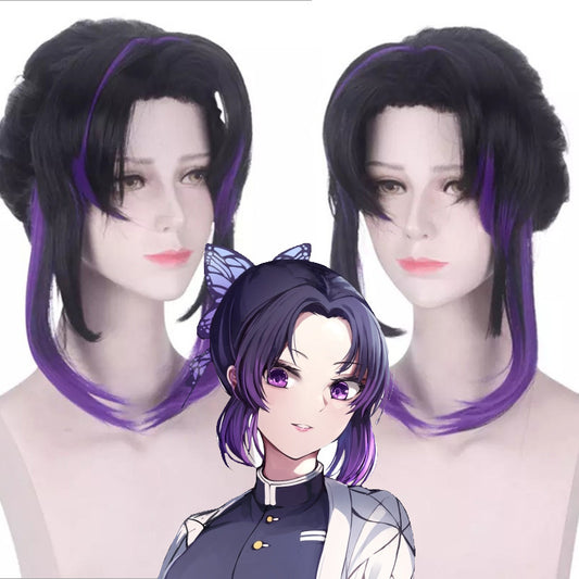 Anime No Butterfly Bear Little Worm Column Gradient Purple High Cos Wig