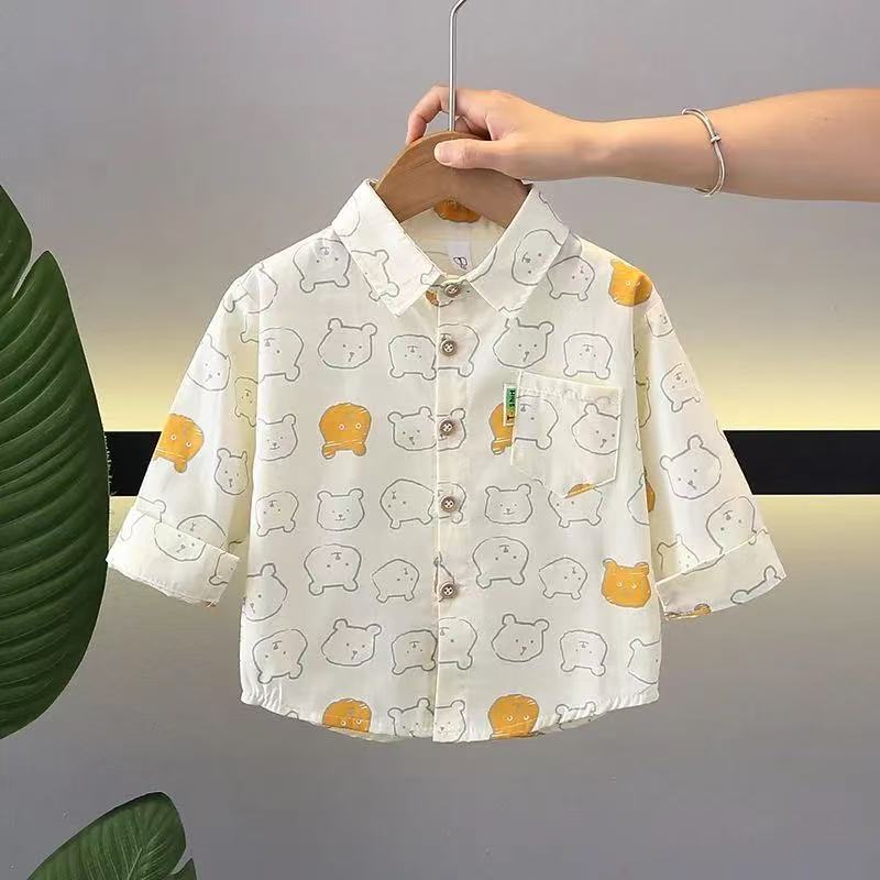 Children's Class Cotton Breathable Casual Long Sleeve Children's Shirt