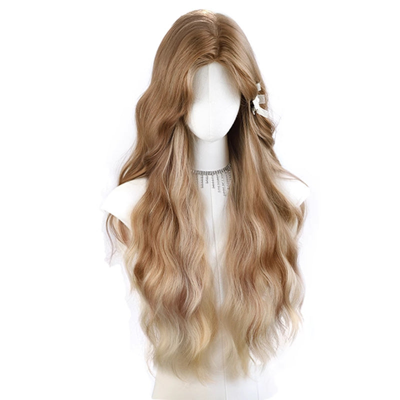 Women's Hand-woven Mid-length Curly Hair Dyed Collection Wig Long Curls