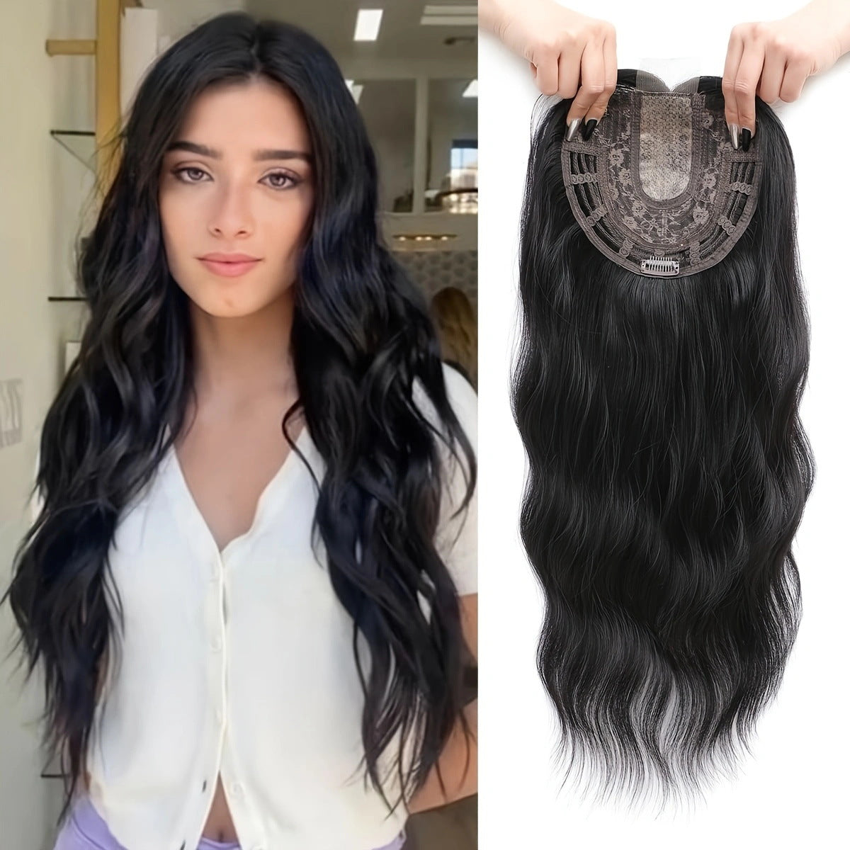 Women's Synthetic Clip-on Hair Piece For Thinning Wig