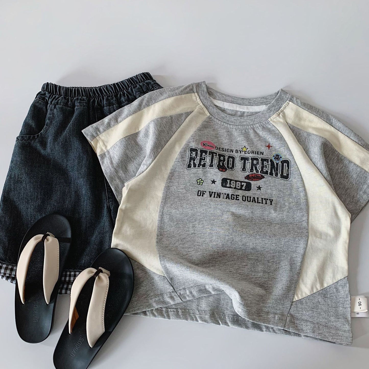 Children's Short-sleeved Summer Stitching Sports Pullover Class Handsome Children's T-shirt