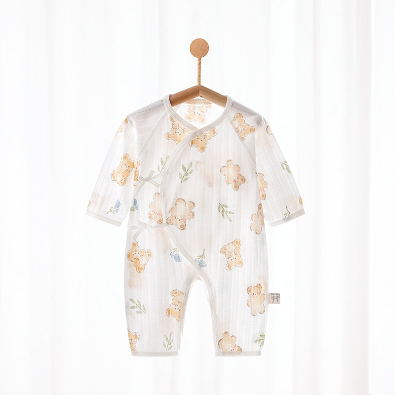 Women's & Men's Summer Cotton Long-sleeved Monk Rompers Thin Romper Jumpsuit, Climbing Suit