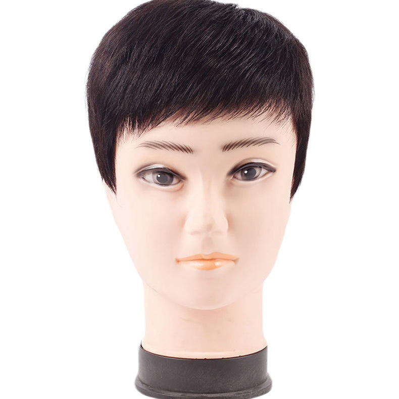 Men's Full Human Fashion Inch Short Style Bald Men's Wig
