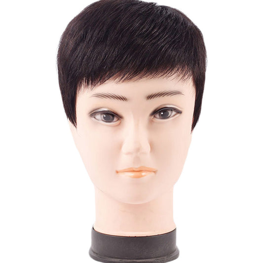 Men's Full Human Fashion Inch Short Style Bald Men's Wig