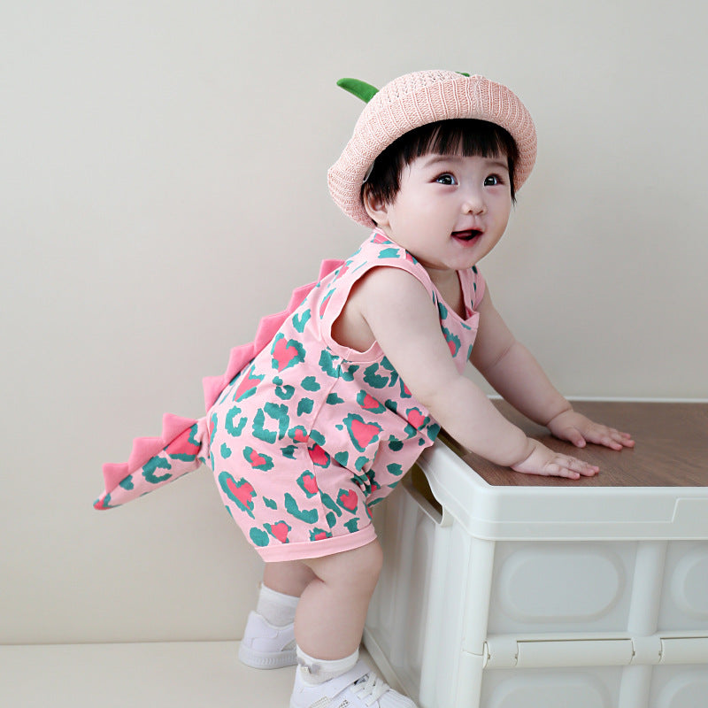 Rabbit Summer Infants Cartoon Cute Shape Sleeveless Leotard Love Full Jumpsuit, Climbing Suit