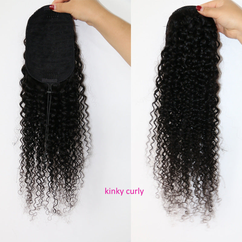 Invisible Stitching Horse Tail Real Straight Wig Ponytail